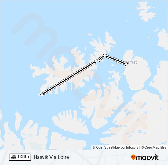 B385 ferry Line Map