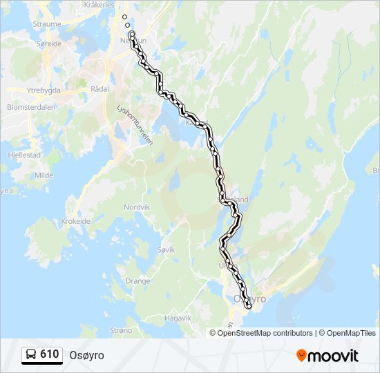 610 bus Line Map