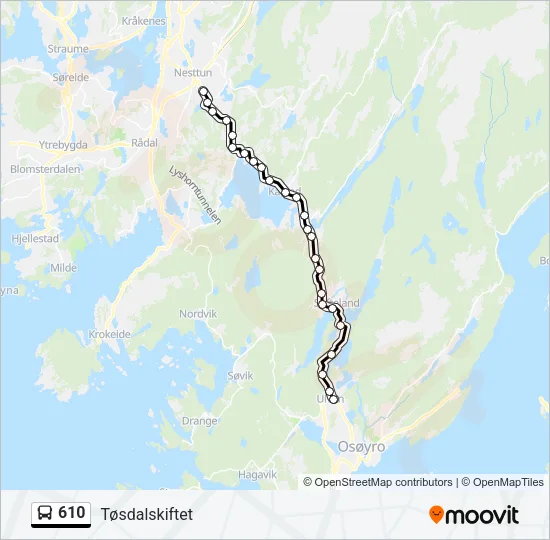 610 Bus Line Map