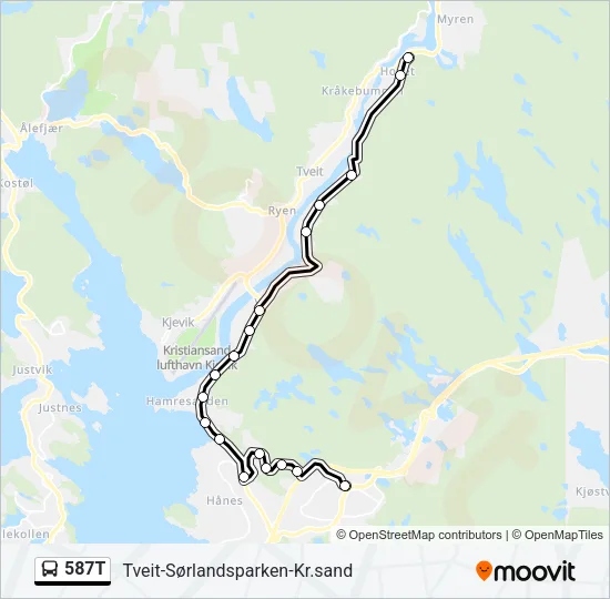 587T Bus Line Map