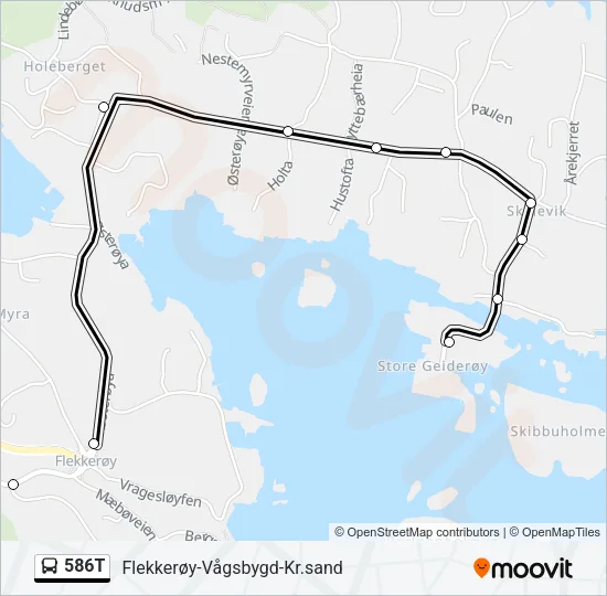 586T Bus Line Map