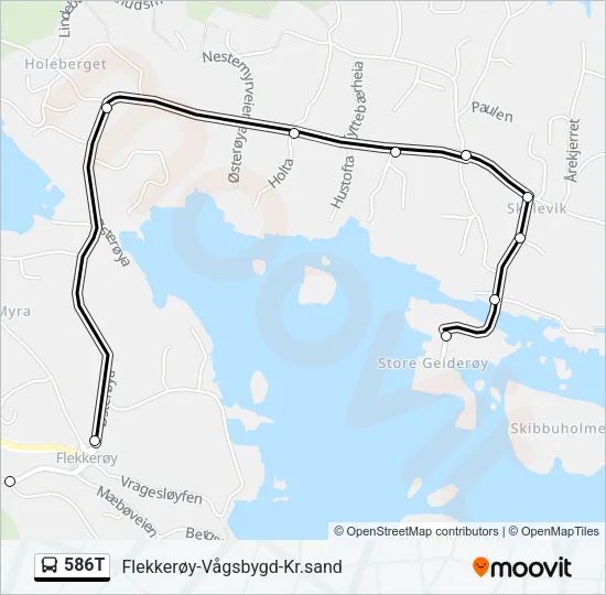 586T Bus Line Map
