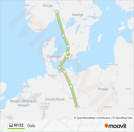 N132 Bus Line Map