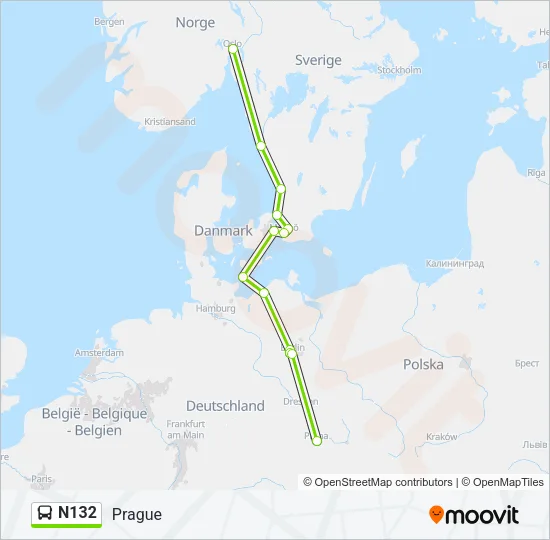 N132 Bus Line Map