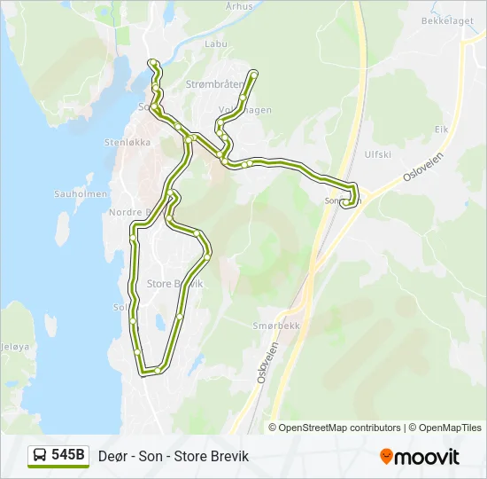 545B Bus Line Map