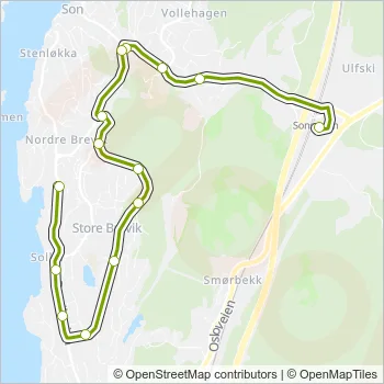 545A Bus Line Map