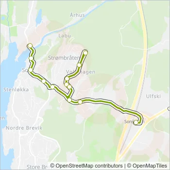 545A Bus Line Map