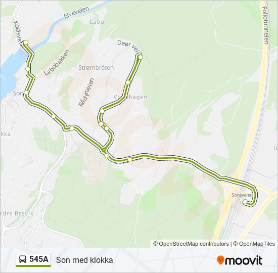 545A bus Line Map