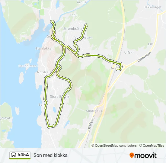 545A Bus Line Map