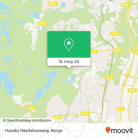 Huseby Høydebasseng kart