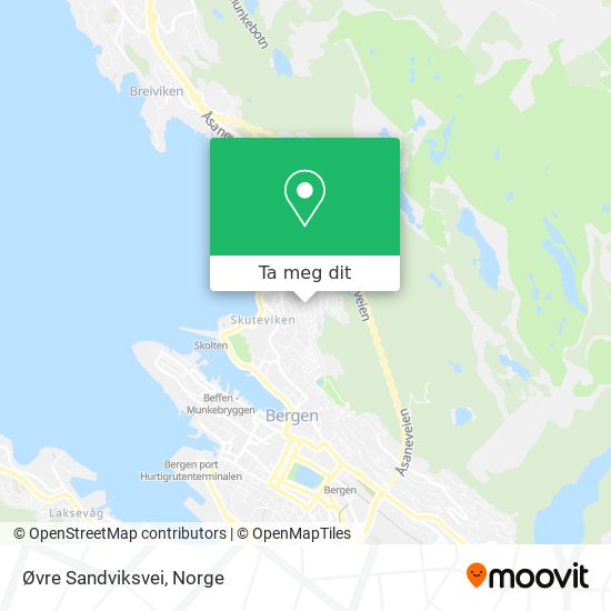 Øvre Sandviksvei kart