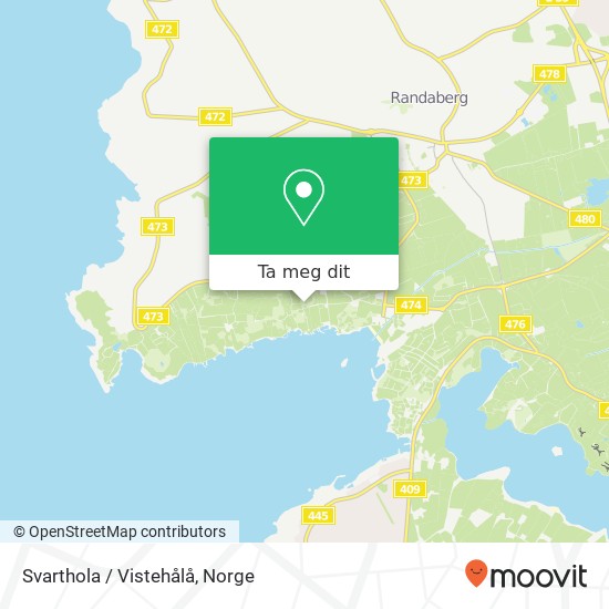 Svarthola / Vistehålå kart