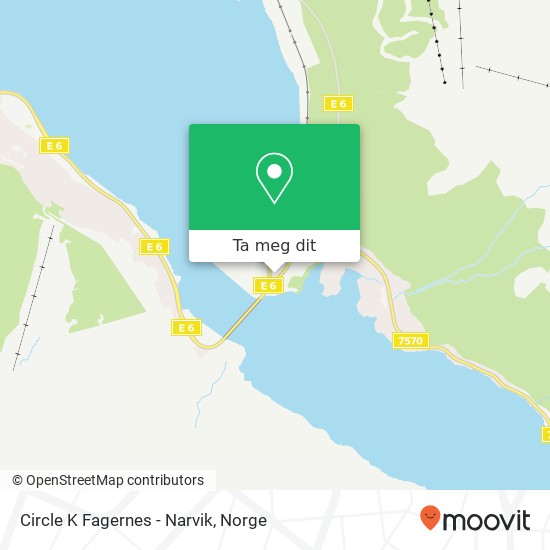 Circle K Fagernes - Narvik kart