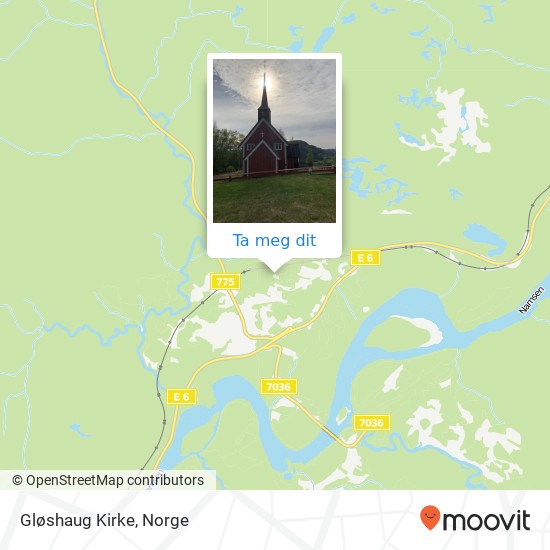Gløshaug Kirke kart