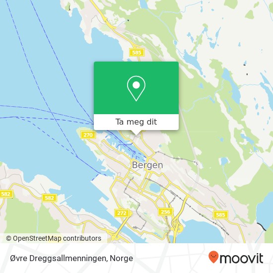 Øvre Dreggsallmenningen kart