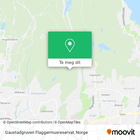 Gaustadgruven Flaggermusreservat kart