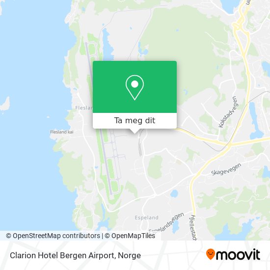 Clarion Hotel Bergen Airport kart