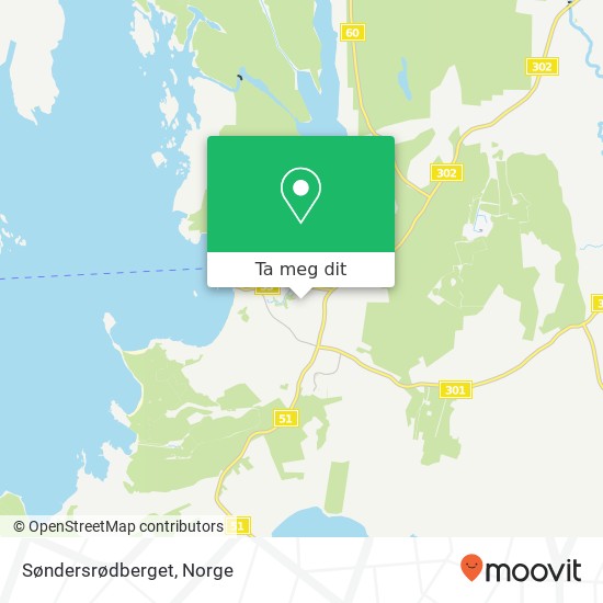 Søndersrødberget kart