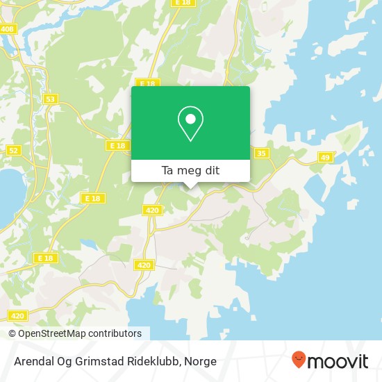 Arendal Og Grimstad Rideklubb kart