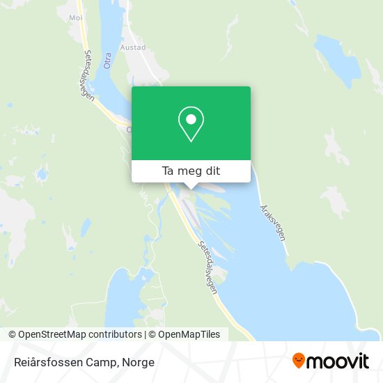 Reiårsfossen Camp kart