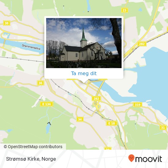 Strømsø Kirke kart