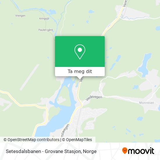 Setesdalsbanen - Grovane Stasjon kart