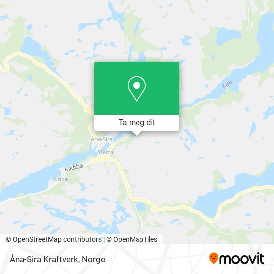 Åna-Sira Kraftverk kart