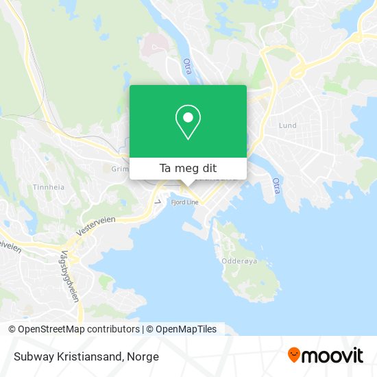 Subway Kristiansand kart