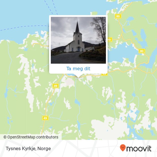 Tysnes Kyrkje kart