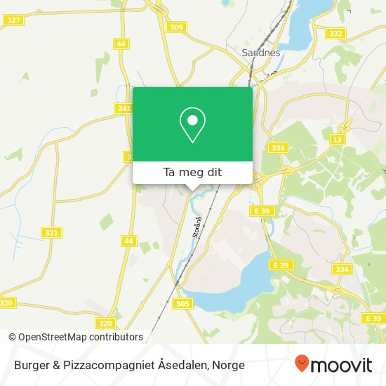 Burger & Pizzacompagniet Åsedalen kart