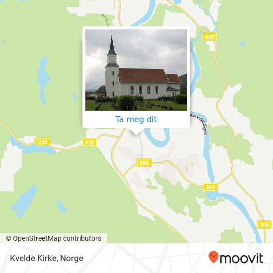 Kvelde Kirke kart