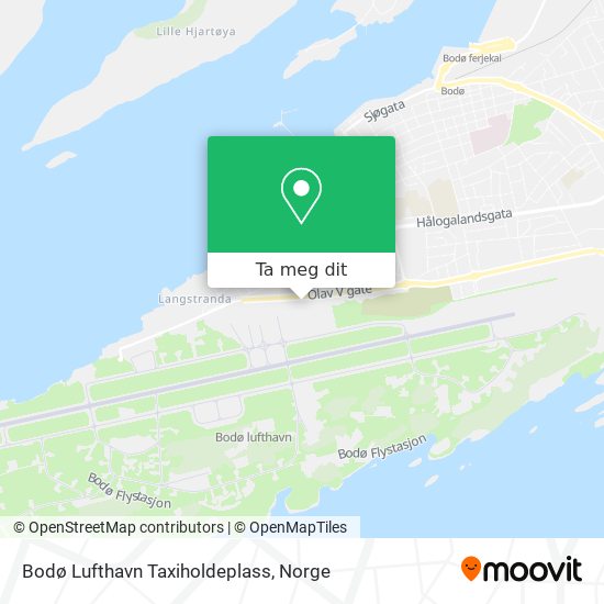 Bodø Lufthavn Taxiholdeplass kart