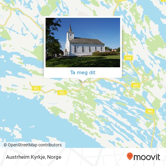 Austrheim Kyrkje kart