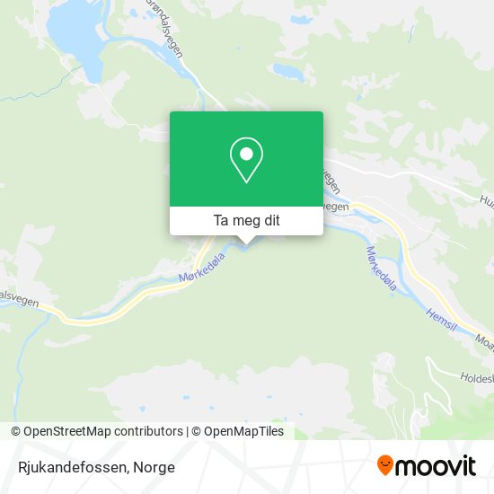 Rjukandefossen kart
