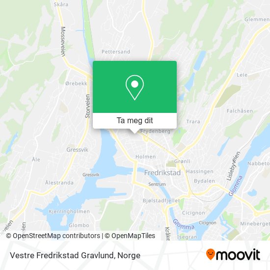 Vestre Fredrikstad Gravlund kart