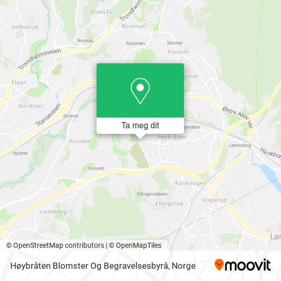Høybråten Blomster Og Begravelsesbyrå kart