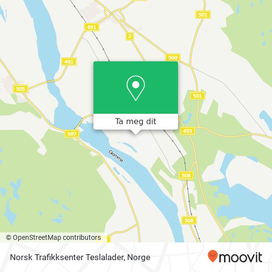 Norsk Trafikksenter Teslalader kart
