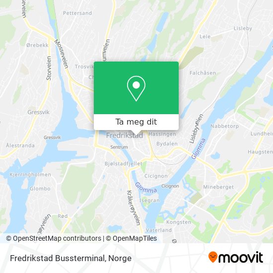 Fredrikstad Bussterminal kart