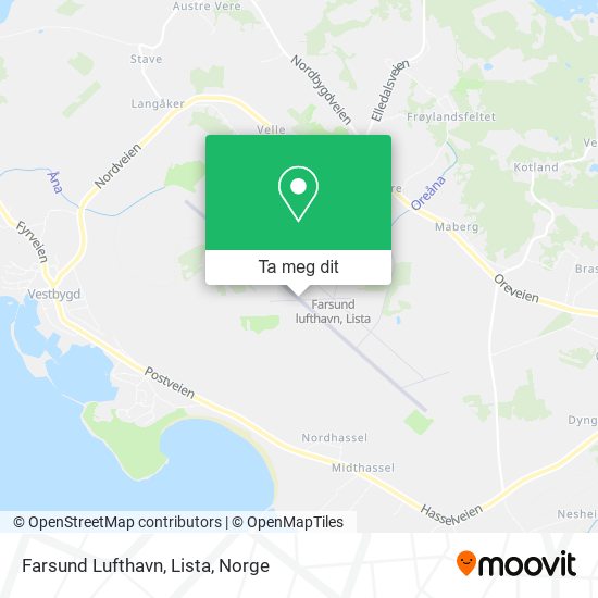Farsund Lufthavn, Lista kart
