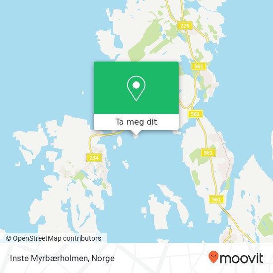 Inste Myrbærholmen kart