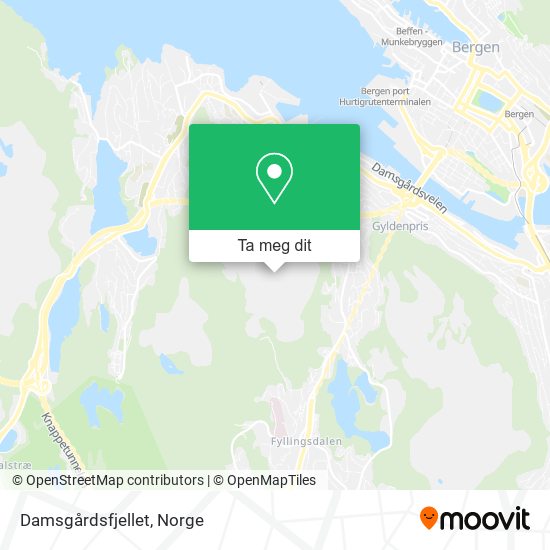 Damsgårdsfjellet kart