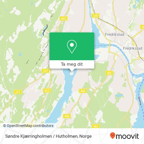 Søndre Kjærringholmen / Hutholmen kart