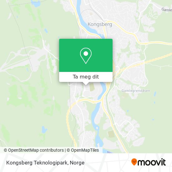 Kongsberg Teknologipark kart