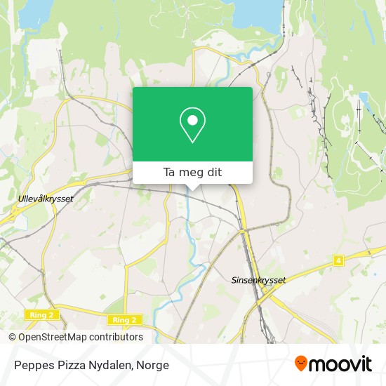 Peppes Pizza Nydalen kart