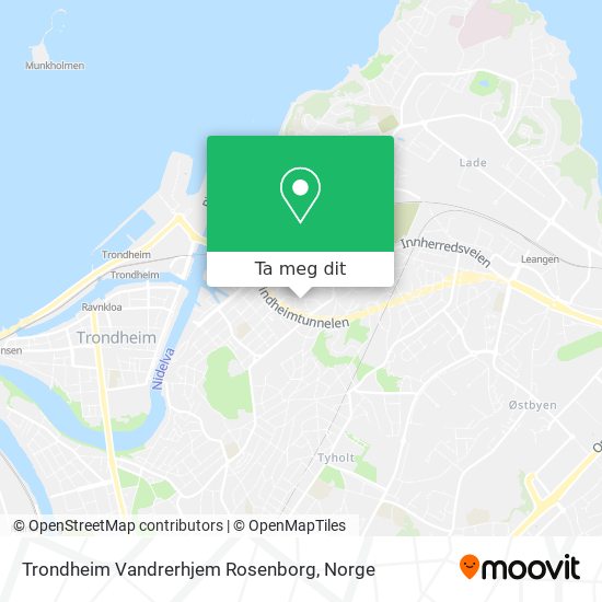 Trondheim Vandrerhjem Rosenborg kart