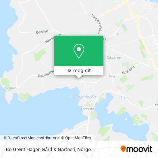 Bo Grønt Hagen Gård & Gartneri kart