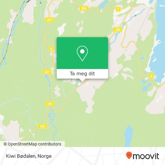 Kiwi Bødalen kart