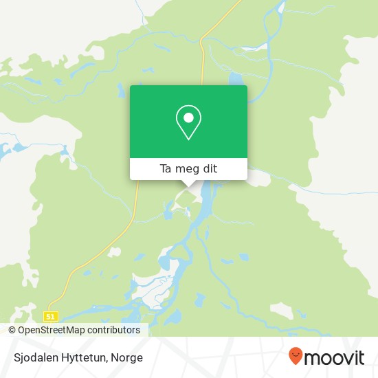 Sjodalen Hyttetun kart
