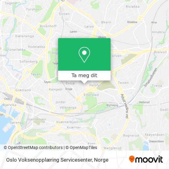 Oslo Voksenopplæring Servicesenter kart