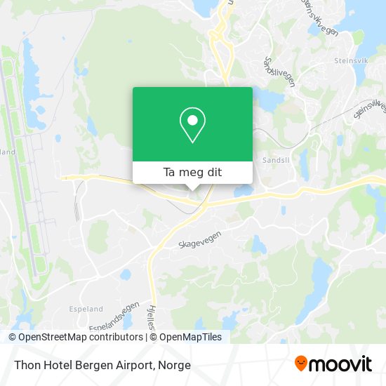 Thon Hotel Bergen Airport kart